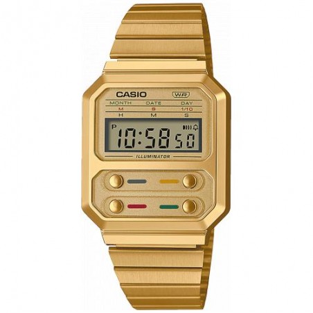 Montre Mixte CASIO Vintage en Acier Doré - A100WEG-9AEF