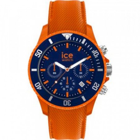 Montre Ice Watch Chrono Homme - Boitier Acier Orange - Bracelet Silicone Orange - Réf. 019841