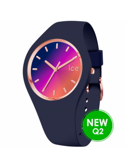 Ice Watch - Montre Ice Sunset Femme - Boitier Métal Bleu - Bracelet Silicone Bleu - Ref 020641