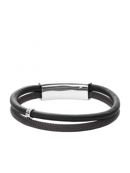 Fossil Vintage Casual Noir - Jf02829040 bracelet cuir et acier
