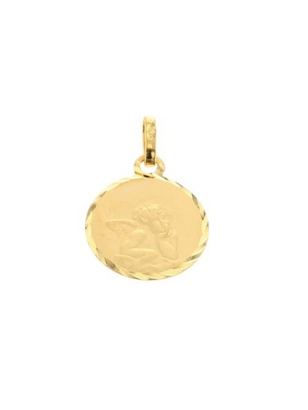 Pendentif Médaille Ange , Or Jaune 9K 1010509 - Marque Collection Elsass Bijouterie