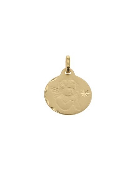Pendentif Médaille Ange Or Jaune 9K 1010582 - Marque Collection Elsass Bijouterie