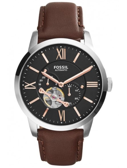 Montre Homme Fossil ME3061 - Collection CLASSICS TOWNSMAN style Mode avec cuir et acier - Mouvement Automatique