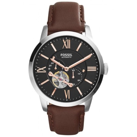Montre Homme Fossil ME3061 - Collection CLASSICS TOWNSMAN style Mode avec cuir et acier - Mouvement Automatique