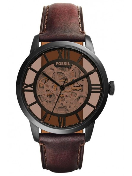 Montre Homme Fossil ME3098 - Collection OAK BARREL TOWNSMAN style Mode avec cuir et acier - Mouvement Automatique