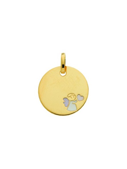 Pendentif Pendentif Bebe Or Jaune Ange Email 1006882 - Marque Collection Elsass Bijouterie  Or 375/1000 - Couleur Jaune -