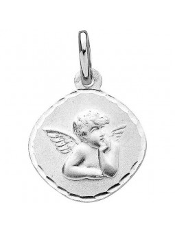 Pendentif Médaille Ange Losange Or Blanc 1000768 - Marque Collection Elsass Bijouterie  Or 750/1000 - Couleur Blanc