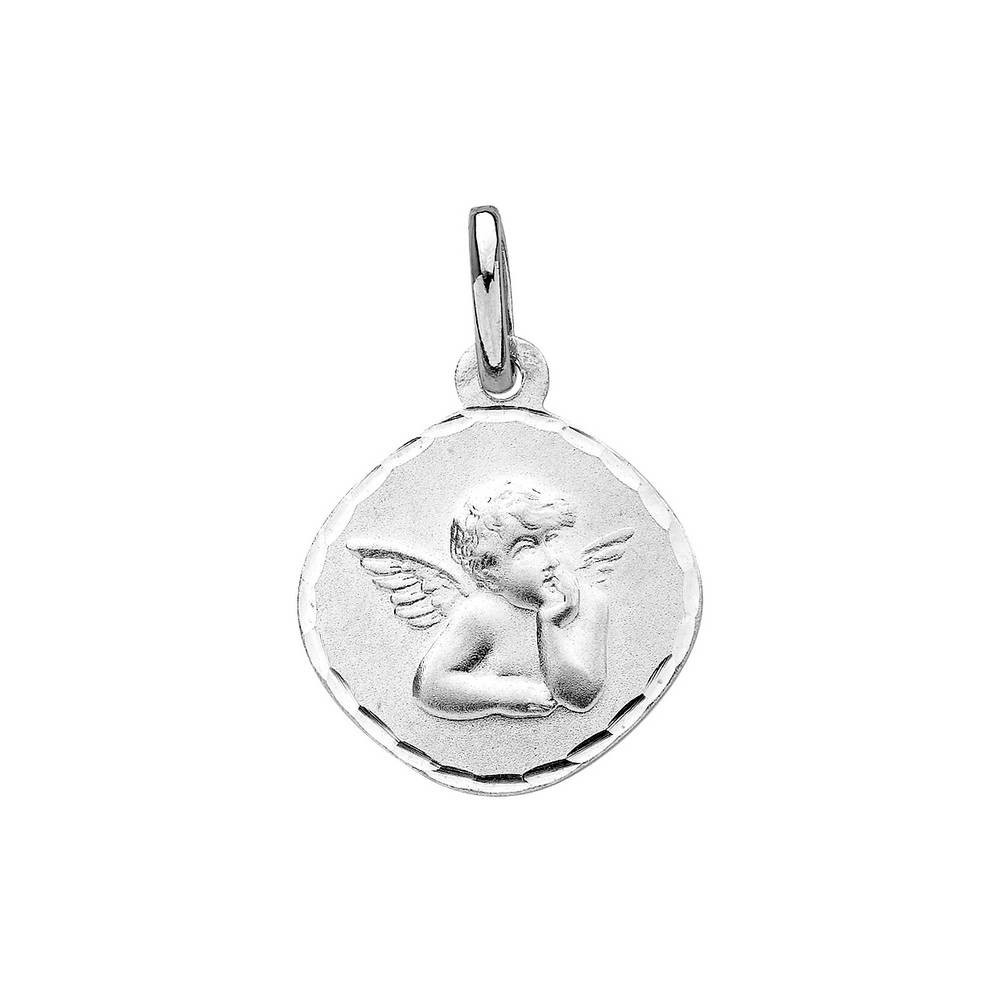 Pendentif Médaille Ange Losange Or Blanc 1000768 - Marque Collection Elsass Bijouterie  Or 750/1000 - Couleur Blanc