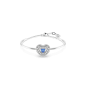 Swarovski - Bracelet-jonc Hyperbola Coeur Bleu, Métal rhodié - Ref 5680393