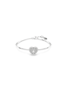 Swarovski - Bracelet-jonc Hyperbola, Coeur, Blanc, Métal rhodié - Ref 5684385