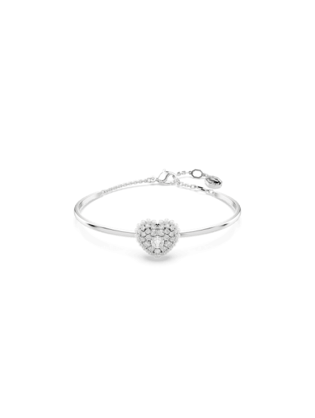 Swarovski - Bracelet-jonc Hyperbola, Coeur, Blanc, Métal rhodié - Ref 5684385