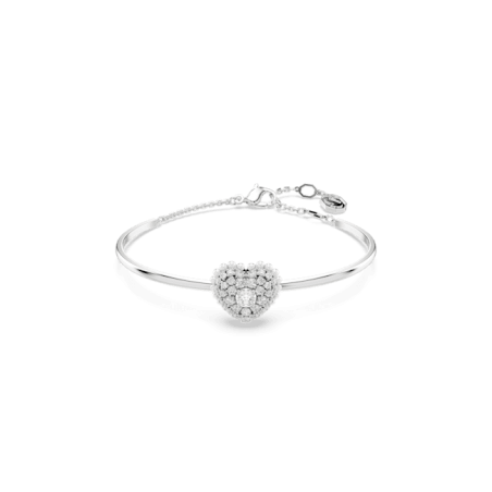 Swarovski - Bracelet-jonc Hyperbola, Coeur, Blanc, Métal rhodié - Ref 5684385