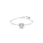 Swarovski - Bracelet-jonc Hyperbola, Coeur, Blanc, Métal rhodié - Ref 5684385