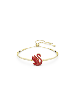 Swarovski - Bracelet Iconic cristal rouge métal argenté - Ref 5649774