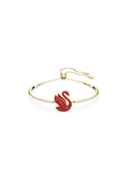 Swarovski - Bracelet Iconic cristal rouge métal argenté - Ref 5649774