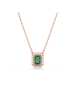Swarovski - Collier Millenia, Taille octogonale, Vert, Placage de ton or rosé - Ref 5650069