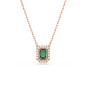 Swarovski - Collier Millenia, Taille octogonale, Vert, Placage de ton or rosé - Ref 5650069