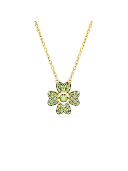 Swarovski - Collier Idyllia cristal trèfle, métal doré - Ref 5671144