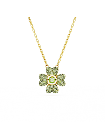 Swarovski - Collier Idyllia cristal trèfle, métal doré - Ref 5671144