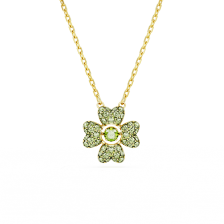 Swarovski - Collier Idyllia cristal trèfle, métal doré - Ref 5671144