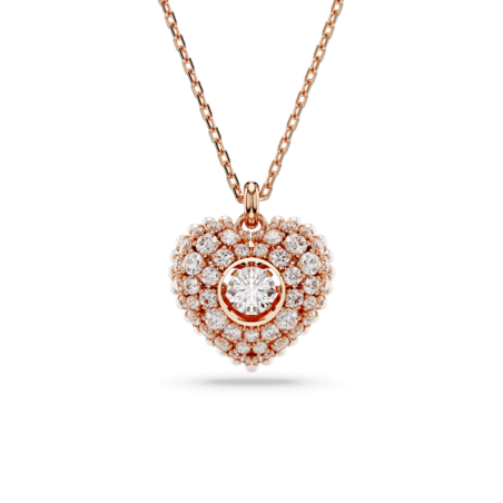 Swarovski - Collier Hyperbola doré rose et Pendentif cristal - Ref 5680402