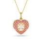 Swarovski - Collier Hyperbola doré rose et Pendentif coeur cristal rose - Ref 5680784