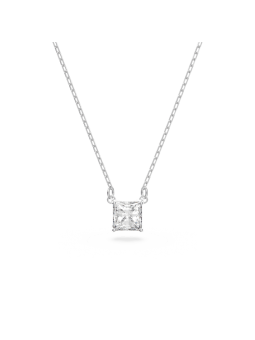 Swarovski - Collier Attract Carré, Blanc, Métal rhodié - Ref 5510696