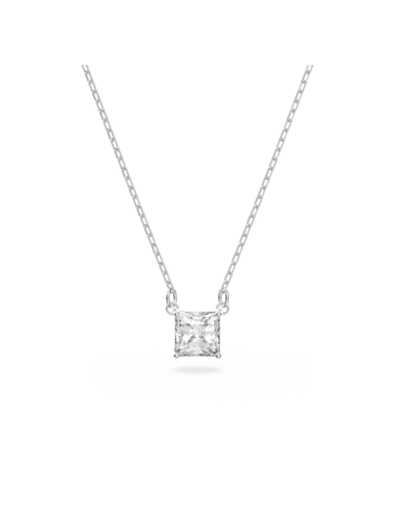 Swarovski - Collier Attract Carré, Blanc, Métal rhodié - Ref 5510696