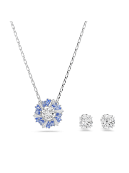 Swarovski - Parure Idyllia, Fleur Bleue, Métal rhodié - Ref 5685437
