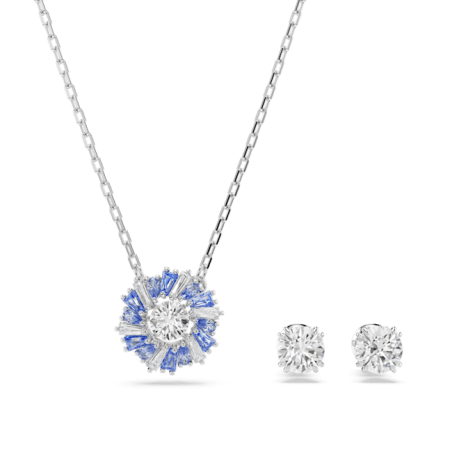 Swarovski - Parure Idyllia, Fleur Bleue, Métal rhodié - Ref 5685437