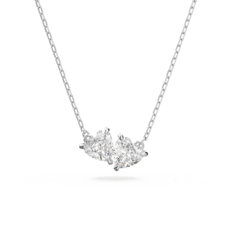 Swarovski - Collier Attract Soul et Pendentif coeur cristal blanc - Ref 5517117
