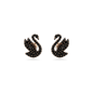 Swarovski - Clous d'oreilles Swarovski Swan, Cygne Noir, doré rose - Ref 5684608