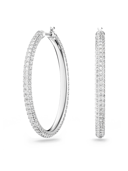 Swarovski - Anneaux d'oreilles Stone, Métal rhodié - Ref 5389432