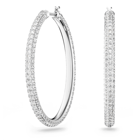 Swarovski - Anneaux d'oreilles Stone, Métal rhodié - Ref 5389432