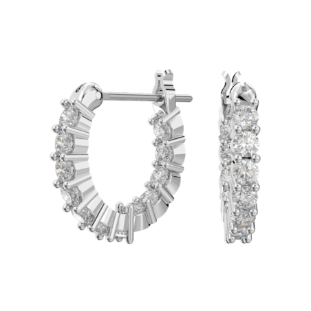 Swarovski - Anneaux d'oreilles Vittore, Métal rhodié - Ref 5562126