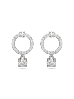 Swarovski - Anneaux d'oreilles Attract, Métal rhodié - Ref 5563278