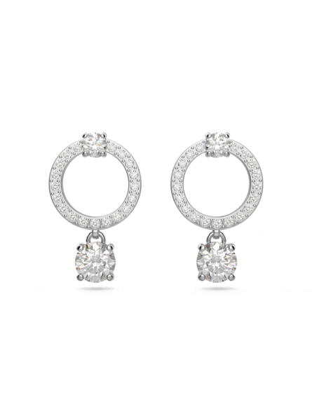 Swarovski - Anneaux d'oreilles Attract, Métal rhodié - Ref 5563278