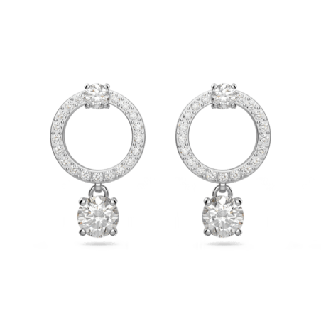 Swarovski - Anneaux d'oreilles Attract, Métal rhodié - Ref 5563278