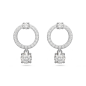 Swarovski - Anneaux d'oreilles Attract, Métal rhodié - Ref 5563278