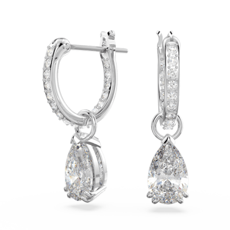 Swarovski - Anneaux d'oreilles Millenia, Taille poire, Métal rhodié - Ref 5636716