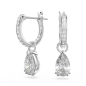 Swarovski - Anneaux d'oreilles Millenia, Taille poire, Métal rhodié - Ref 5636716