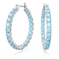 Swarovski - Créoles Matrix, cristaux Bleus, Métal rhodié - Ref 5647446