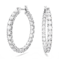 Swarovski - Créoles Matrix,cristaux blancs, Métal rhodié - Ref 5647715