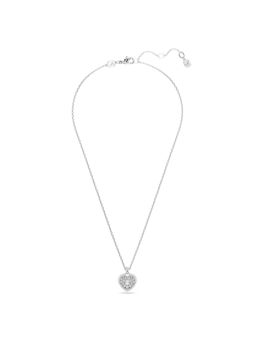 Swarovski - Collier et Pendentif Hyperbola, Coeur Blanc, Métal rhodié - Ref 5684386