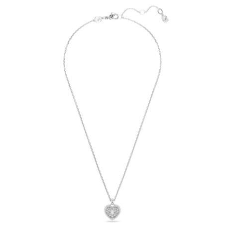 Swarovski - Collier et Pendentif Hyperbola, Coeur Blanc, Métal rhodié - Ref 5684386