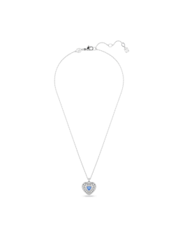 Swarovski - Collier et Pendentif Hyperbola, Coeur Bleu, Métal rhodié - Ref 5680403