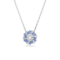 Swarovski - Collier et Pendentif Idyllia, Fleur Bleue, Métal rhodié - Ref 5680013