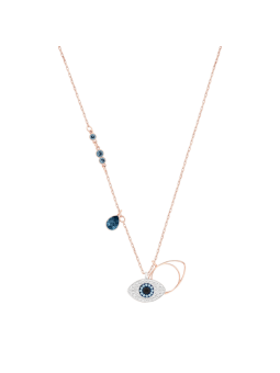 Swarovski - Collier et Pendentif Swarovski Symbolic, Oeil porte-bonheur Bleu - Ref 5172560