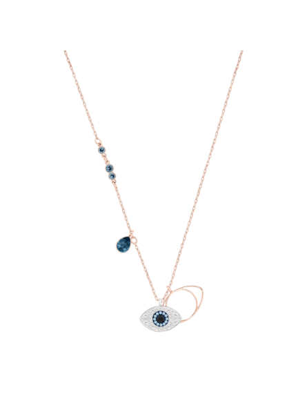 Swarovski - Collier et Pendentif Swarovski Symbolic, Oeil porte-bonheur Bleu - Ref 5172560