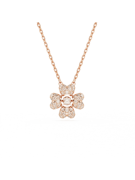 Swarovski - Collier et Pendentif Idyllia, Trèfle, doré rose - Ref 5674211